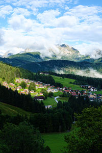 High angle view of landscape against sky