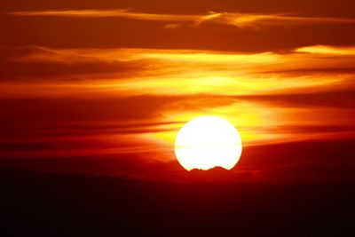 Scenic view of dramatic sky during sunset