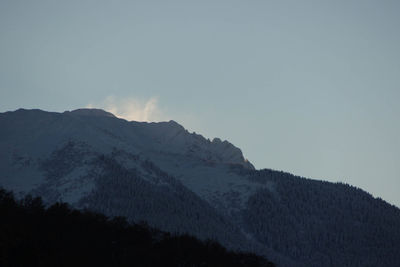 Scenic view of mountains against clear sky