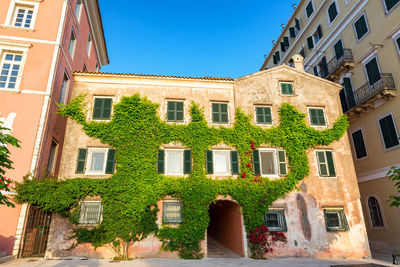 Residential building against blue sky