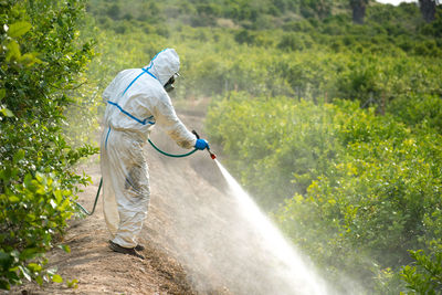 Man working in water