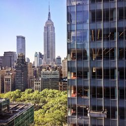 Empire state building with cityscape