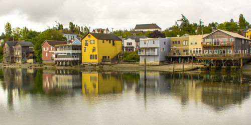 Reflection of buildings in water