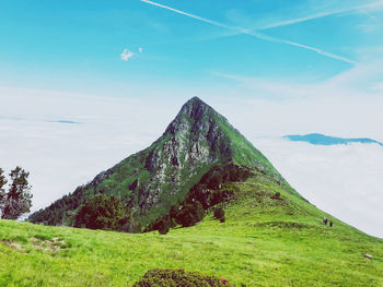 Scenic view of land against sky