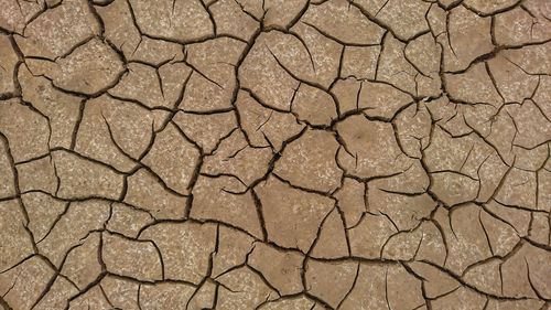 Full frame shot of cracked land