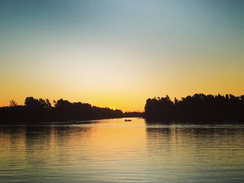 View of lake at sunset