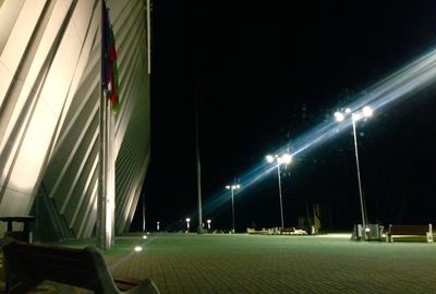 Illuminated street light at night
