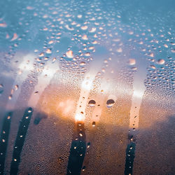 Full frame shot of wet glass