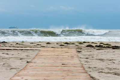 Scenic view of beach against sky