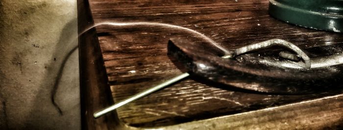 Close-up of food on wooden table