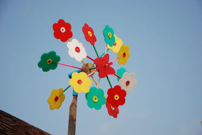 Toy windmill mounted on the roof