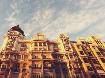 Low angle view of buildings against sky