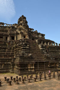 Old ruins of temple against clear sky