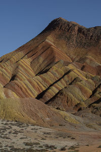 Scenic view of desert against clear sky