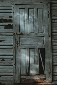 Closed door of old building