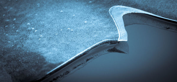 High angle view of frozen lake