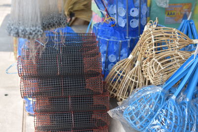 Crab pots for sale at market