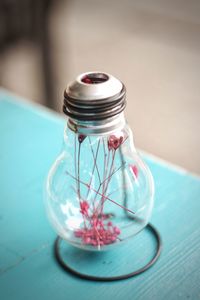 Close-up of glass jar on table