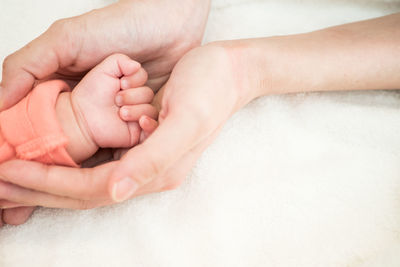 Close-up of baby hands