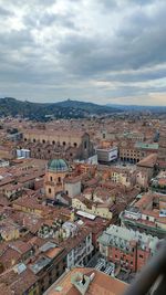 High angle view of townscape against sky