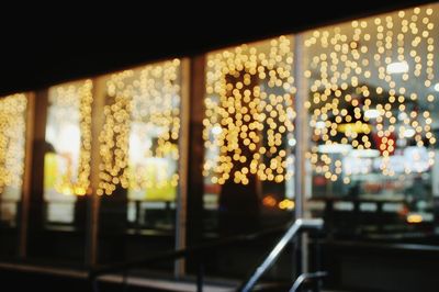 Close-up of illuminated window