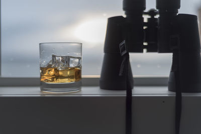 Close-up of beer on table