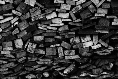 Full frame shot of firewood