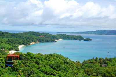 High angle view of sea against sky