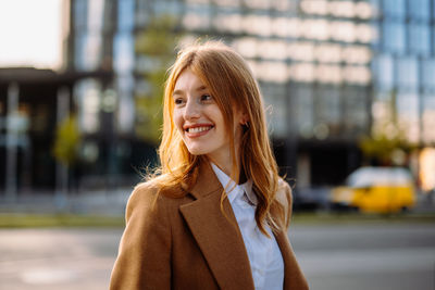 Young woman looking away