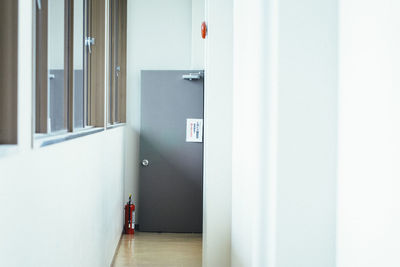 Open door of building