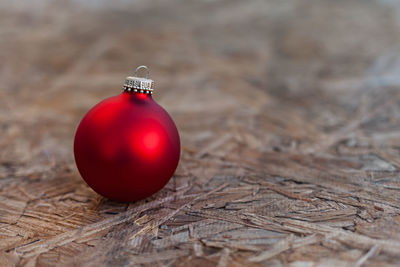 Close-up of bauble on table