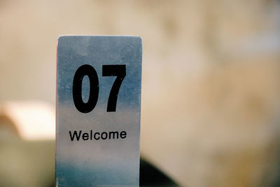 Close-up view of sign