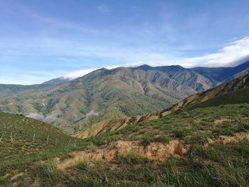 Scenic view of mountains against sky