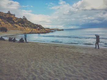 Scenic view of beach against sky