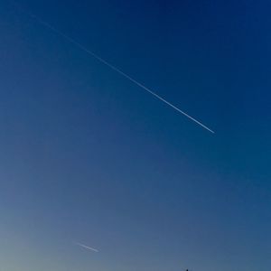 Low angle view of vapor trail in sky