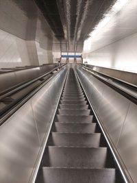 Low angle view of escalator