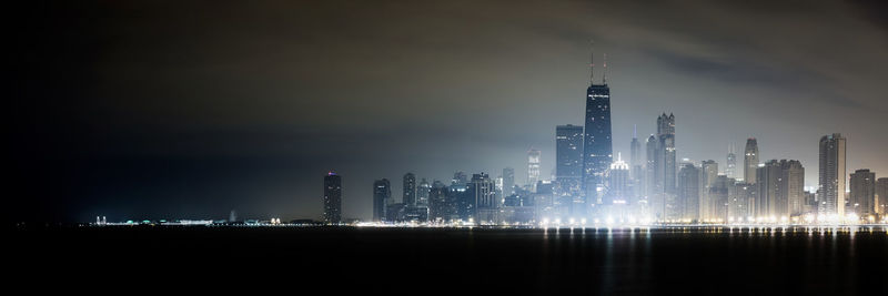 Illuminated city at night