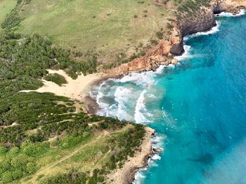 High angle view of sea shore