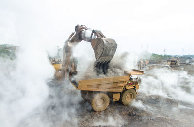 Truck at construction site