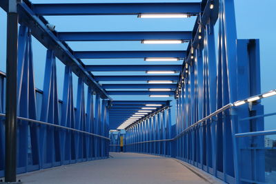 Illuminated bridge of train station