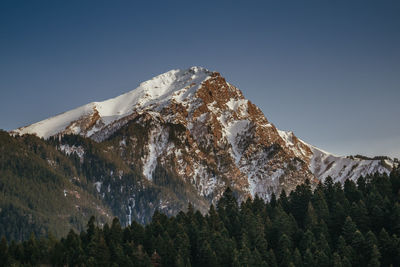 Scenic view of snow covered mountains