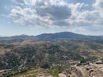 High angle view of landscape against sky