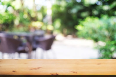 Close-up of an empty table