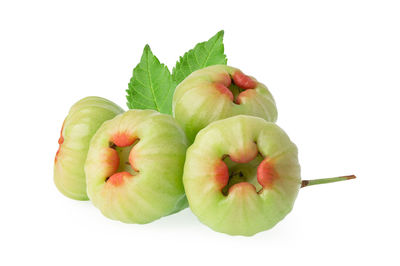 Close-up of apple against white background