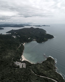 High angle view of sea against sky