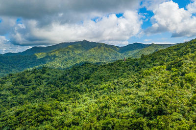 High angle view of landscape against sky