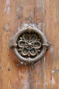 Close-up of old wooden door