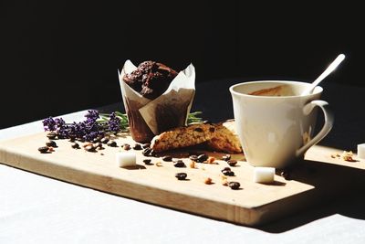 Coffee cup on table