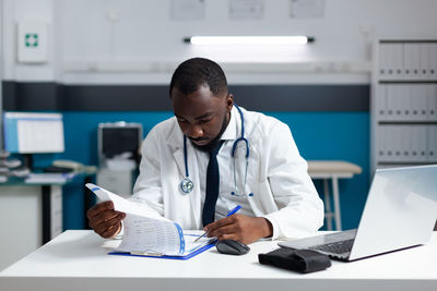 Doctor working at clinic