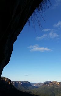 Scenic view of landscape against blue sky